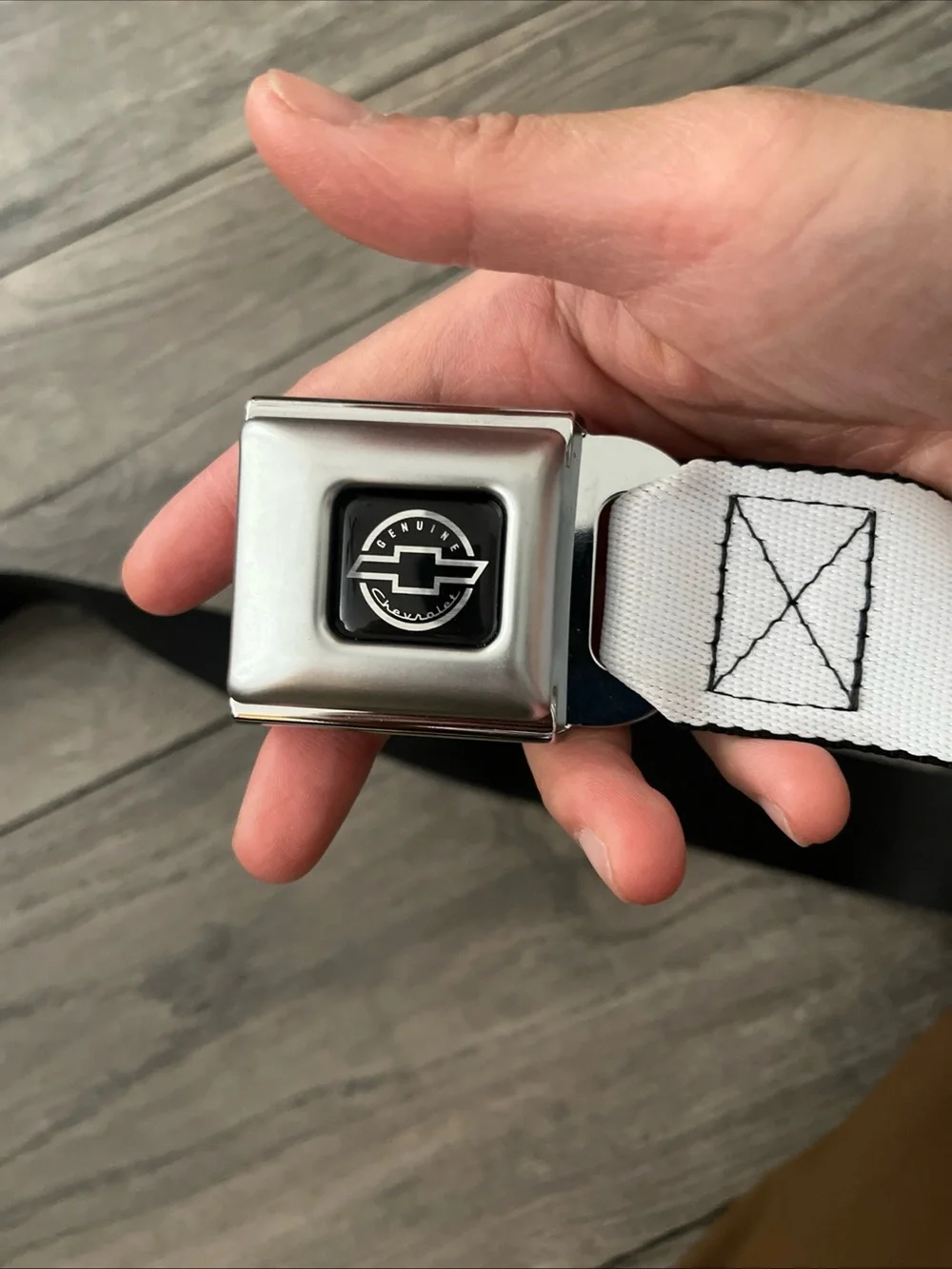 Genuine Stainless Steel Seatbelt-Style Wearable - White